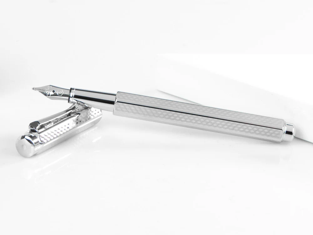 Caran d´Ache Ecridor Cubrik Fountain Pen, Palladium, Silver, 958.377 - Image 8