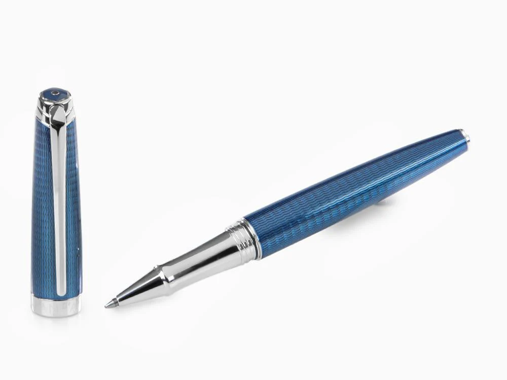 Caran d´Ache Léman Grand Bleu Rollerball pen, Lacquer, Rhodium Trims, 4779.168 - Image 2