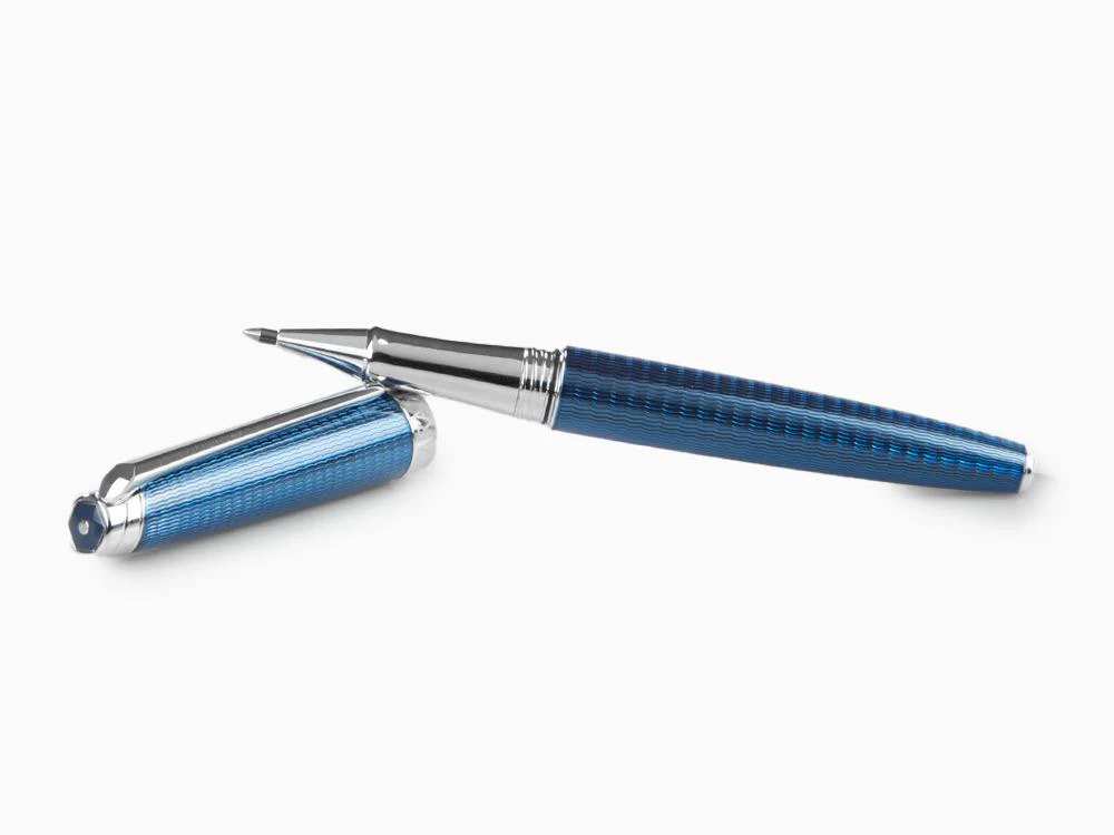 Caran d´Ache Léman Grand Bleu Rollerball pen, Lacquer, Rhodium Trims, 4779.168 - Image 8