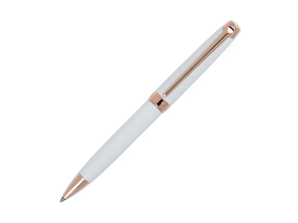 Caran d´Ache Léman Slim White Rosegold Ballpoint pen, Lacquer, White, 4781.001