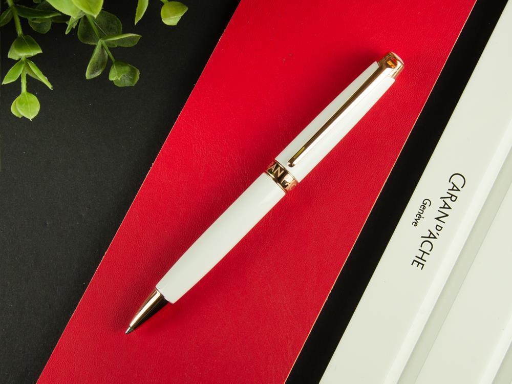 Caran d´Ache Léman Slim White Rosegold Ballpoint pen, Lacquer, White, 4781.001 - Image 3
