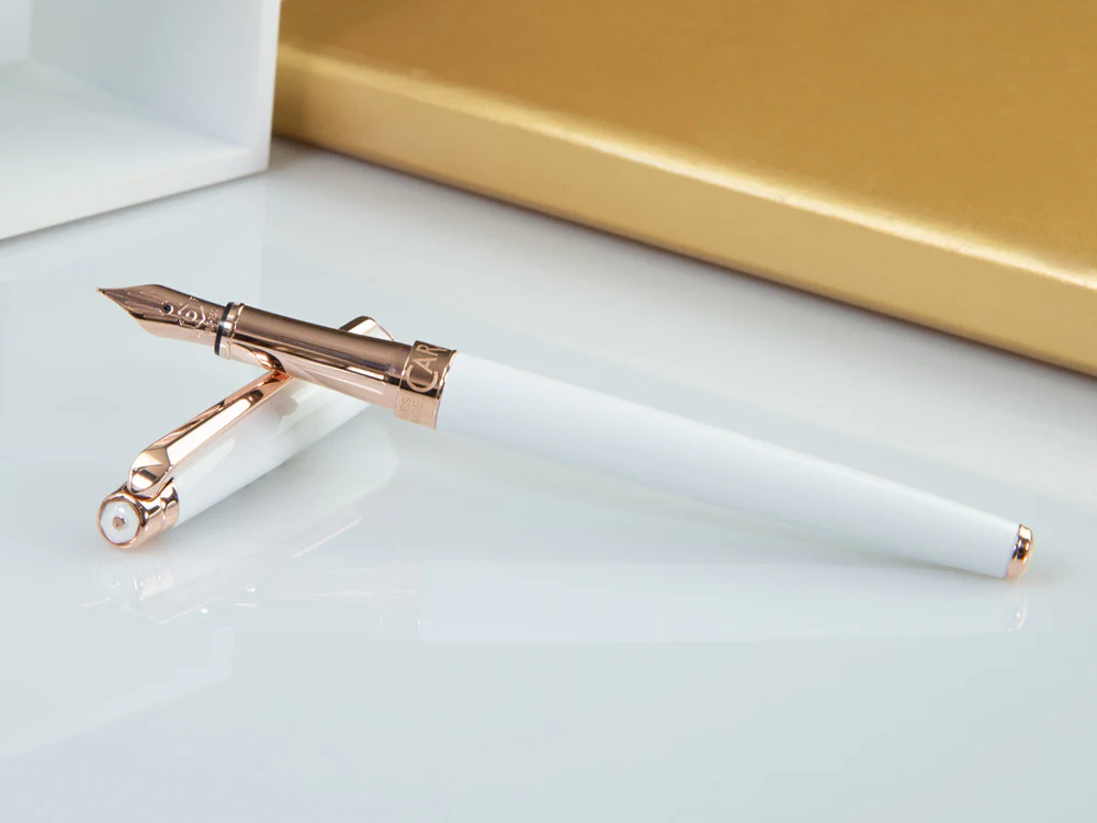 Caran d´Ache Léman Slim White Rosegold Fountain Pen, White, C4791.001 - Image 6