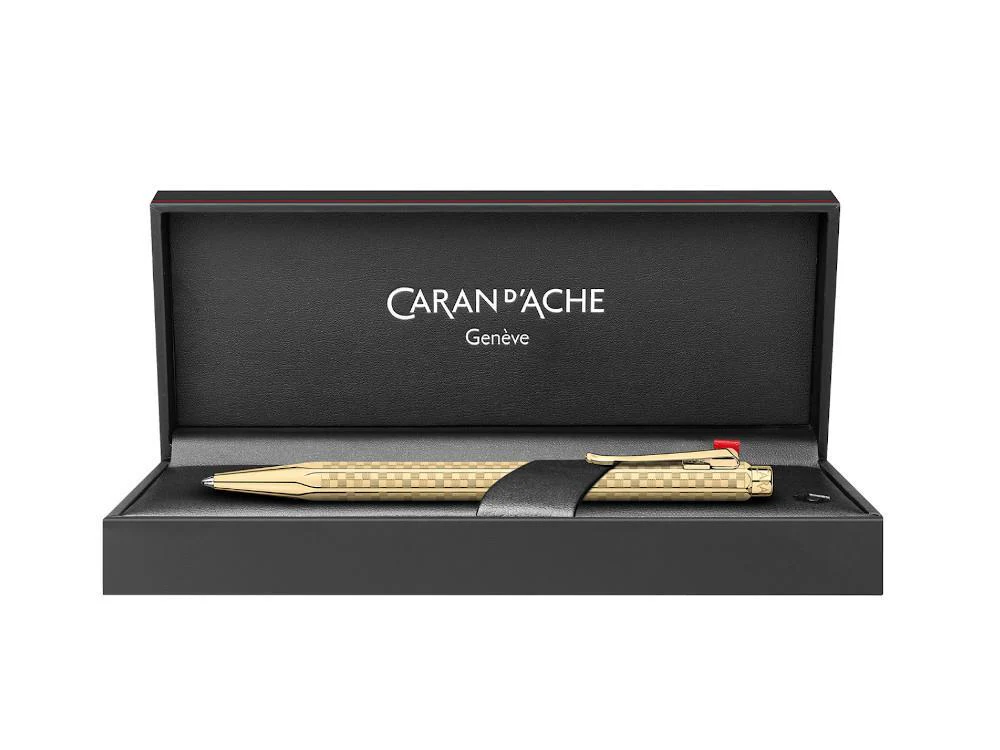 Caran d'Ache Damier Ecridor Damier Ballpoint pen, Brass, Golden, 898.568, - Image 3