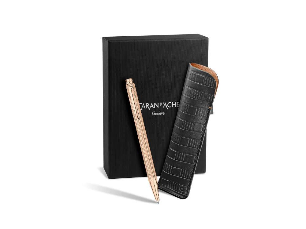Caran d'Ache Ecridor Damier Ballpoint pen & Black Leather Case, 8902.567 - Image 2