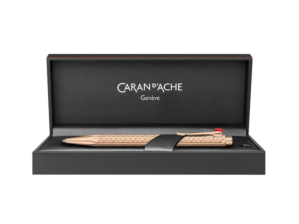 Caran d'Ache Ecridor Damier Ballpoint pen, Brass, Rose Gold, 898.567 - Image 3