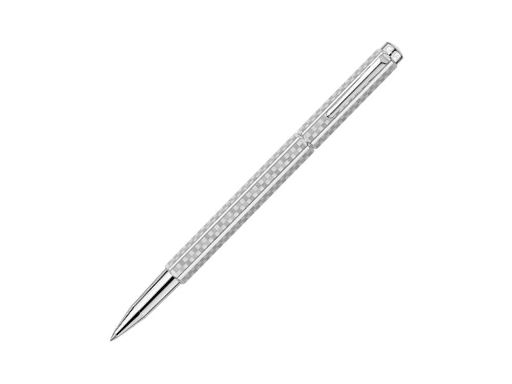 Caran d'Ache Ecridor Damier Ballpoint pen, Brass, Silver, 890.566 - Image 2