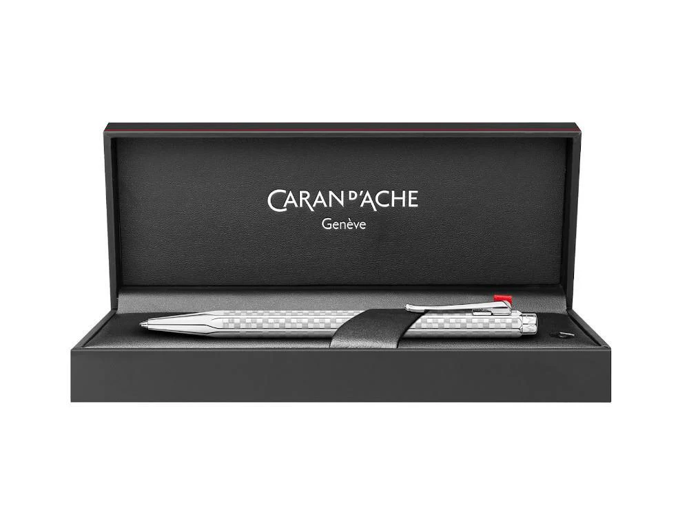 Caran d'Ache Ecridor Damier Ballpoint pen, Brass, Silver, 890.566 - Image 3