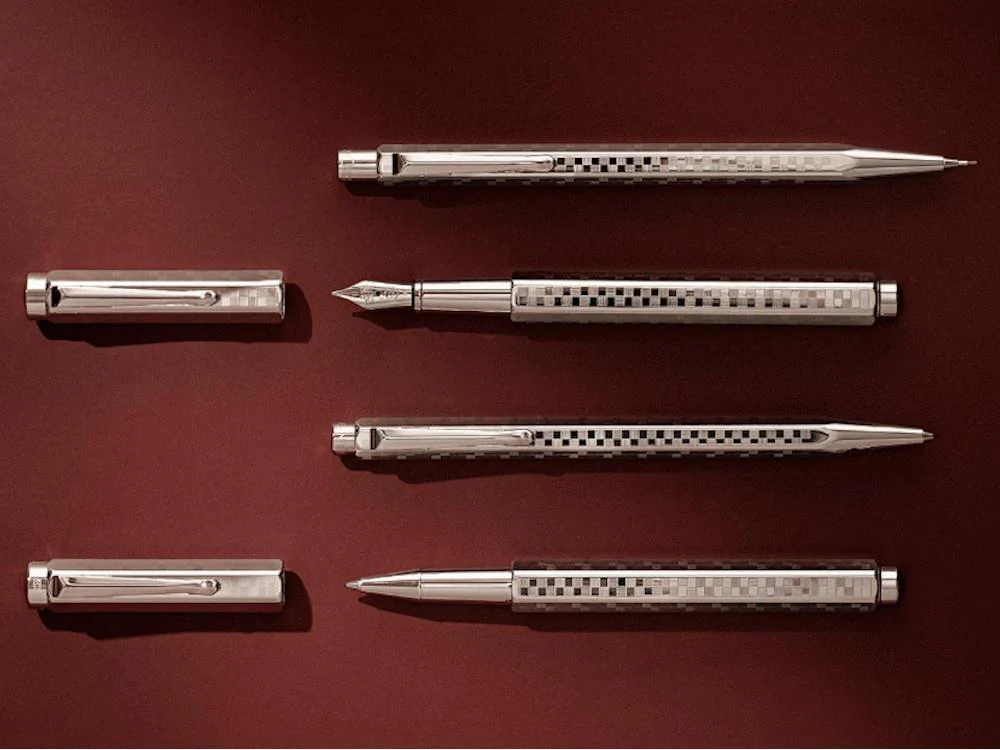 Caran d'Ache Ecridor Damier Ballpoint pen, Brass, Silver, 890.566 - Image 4