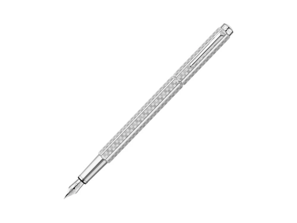 Caran d'Ache Ecridor Damier Fountain Pen, Silver, 958.566 - Image 2
