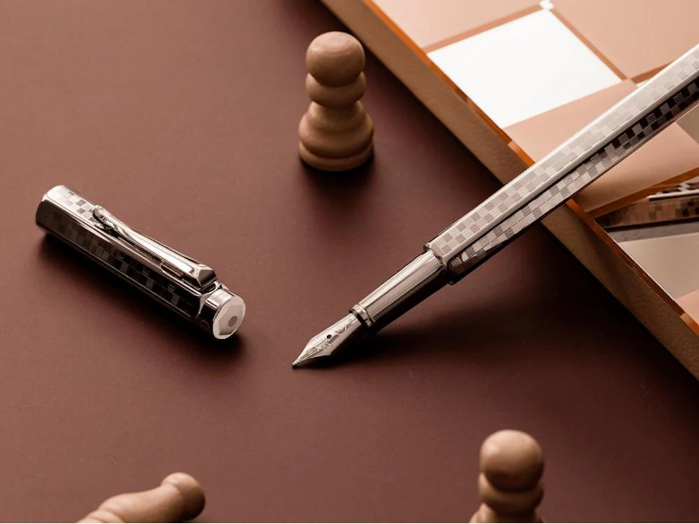 Caran d'Ache Ecridor Damier Fountain Pen, Silver, 958.566 - Image 5