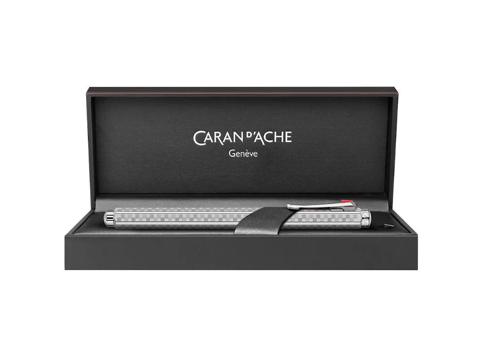 Caran d'Ache Ecridor Damier Rollerball pen, Brass, Silver, 838.566, - Image 4
