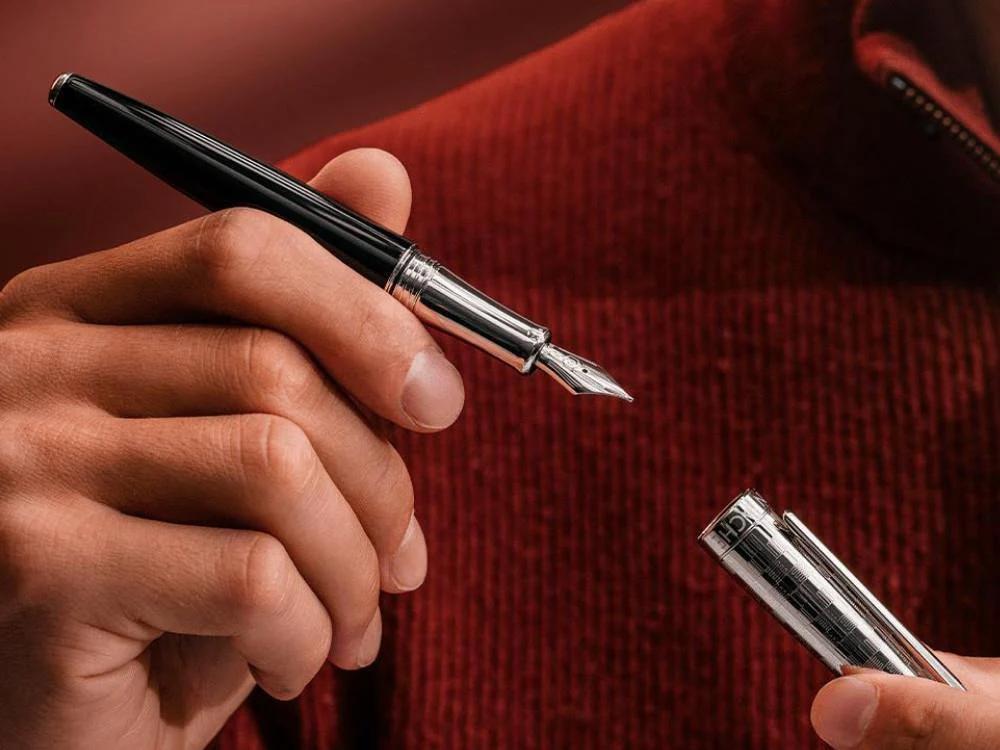 Caran d'Ache Léman Damier Fountain Pen & Black Leather Case,  4799.566 - Image 7