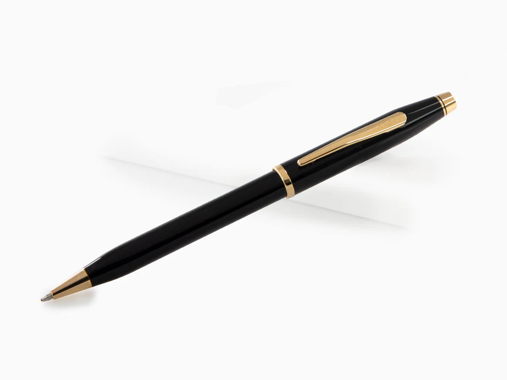 Cross Century II Ballpoint Pen - Black Lacquer & Gold - Image 2