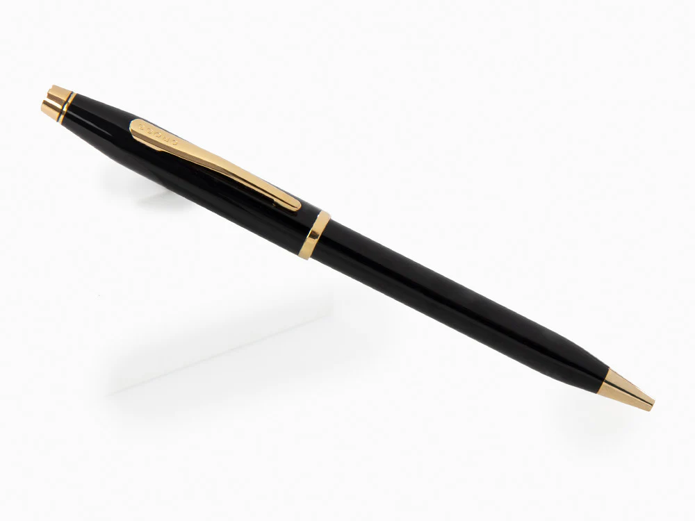 Cross Century II Ballpoint Pen - Black Lacquer & Gold - Image 3