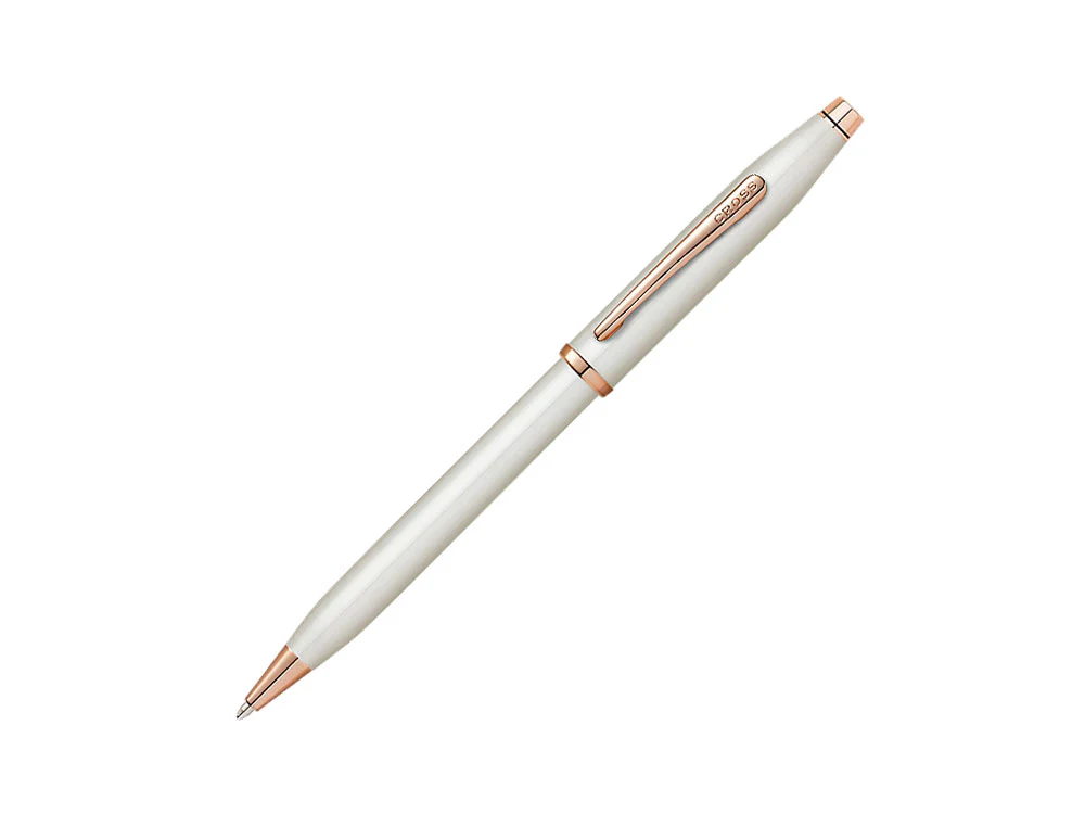 Cross Century II Ballpoint pen, Pearl White Lacquer, Rose Gold PVD, AT0082WG-113 - Image 2
