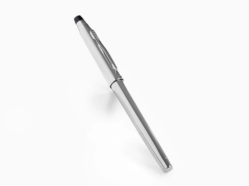 Cross Century II Fountain Pen, Chrome, Silver, Chrome Trim, Ribbed - Image 3