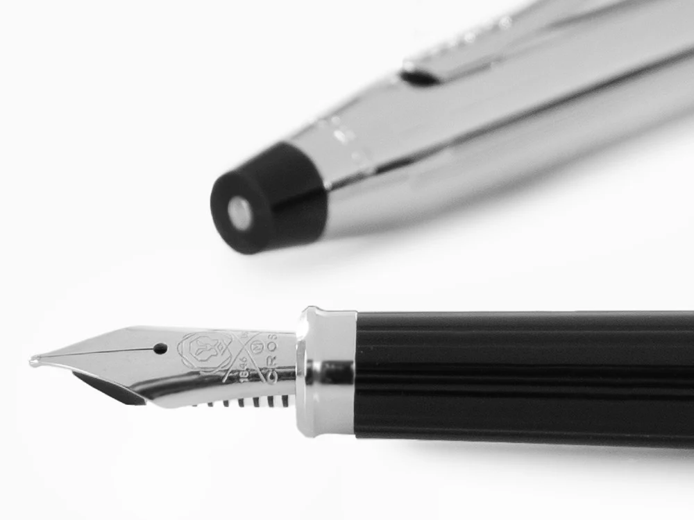 Cross Century II Fountain Pen, Chrome, Silver, Chrome Trim, Ribbed - Image 5