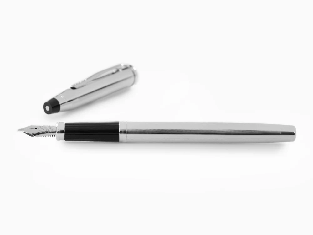 Cross Century II Fountain Pen, Chrome, Silver, Chrome Trim, Ribbed - Image 7