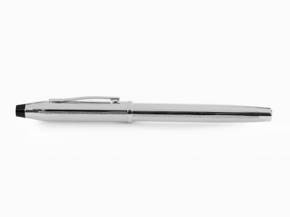 Cross Century II Fountain Pen, Chrome, Silver, Chrome Trim, Ribbed - Image 9