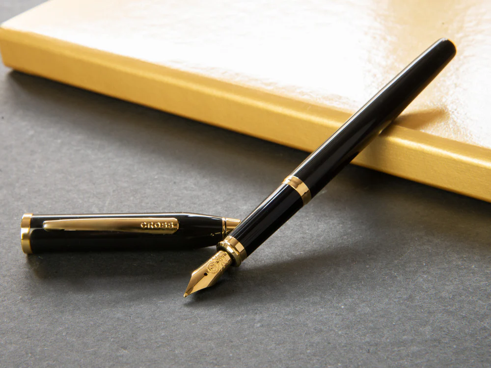 Cross Century II Fountain Pen, Lacquer, Black, 23K Gold plated, Polished - Image 2