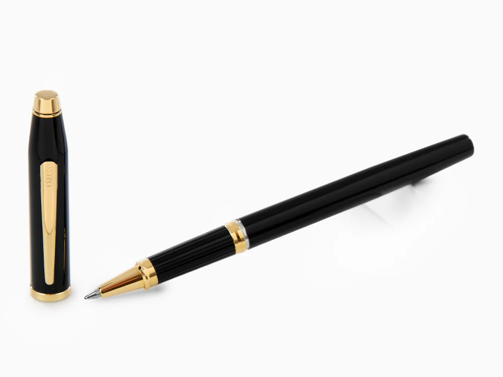 Cross Century II Rollerball pen, Lacquer, Black, 23K Gold plated, 414-1 - Image 2