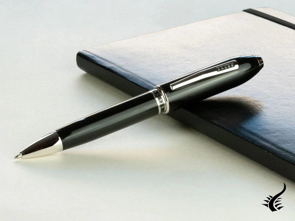 Cross Peerless 125 Ballpoint pen, Lacquer, Black, Polished, Platinum, AT0702-1 - Image 8