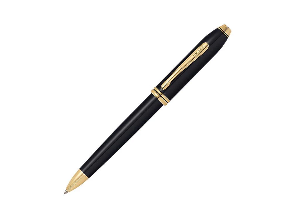 Cross Townsend Ballpoint pen, Lacquer, Black, Polished, 23K Gold plated, 572TW - Image 2