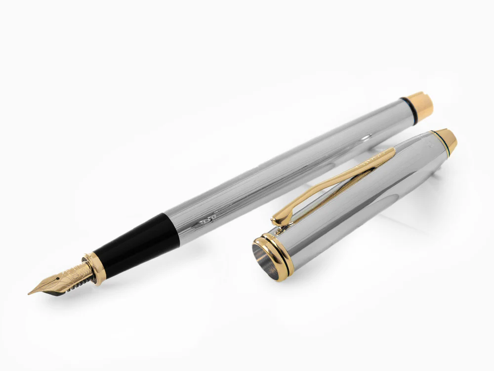 Cross Townsend Fountain Pen, Chrome, Silver, Polished, 23K Gold plated - Image 4