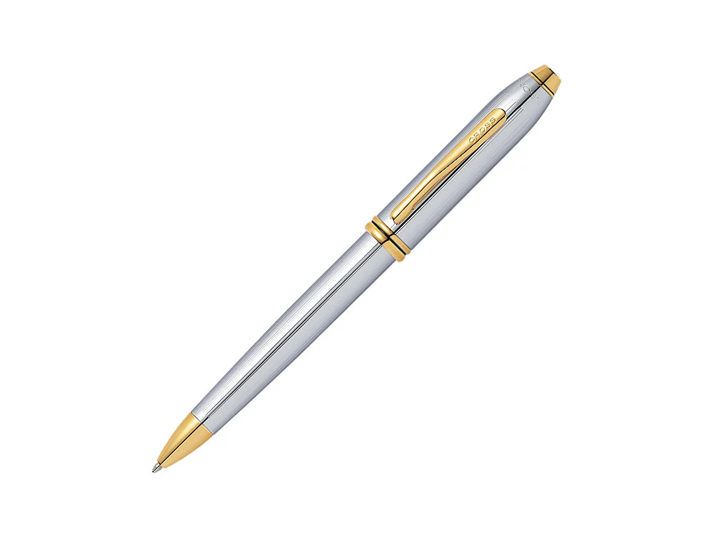 Cross Townsend Medalist Ballpoint pen, Chrome, 23K Gold plated, 502TW - Image 2