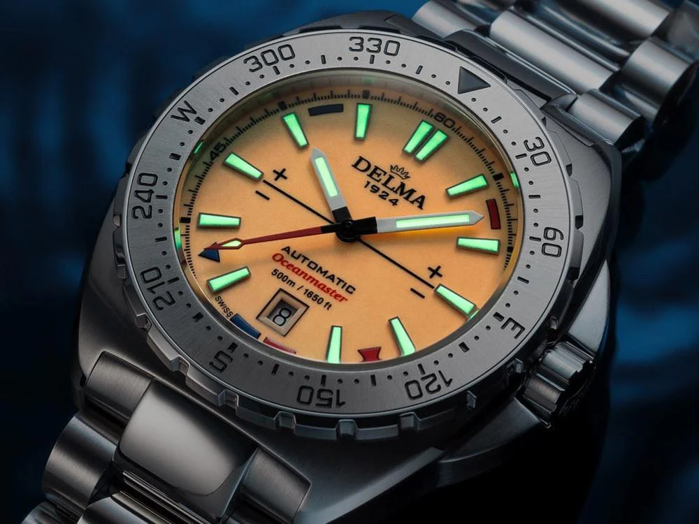 Delma Diver Oceanmaster Lume Watch, Orange, 44 mm, 41701.670.6.159 - Image 5