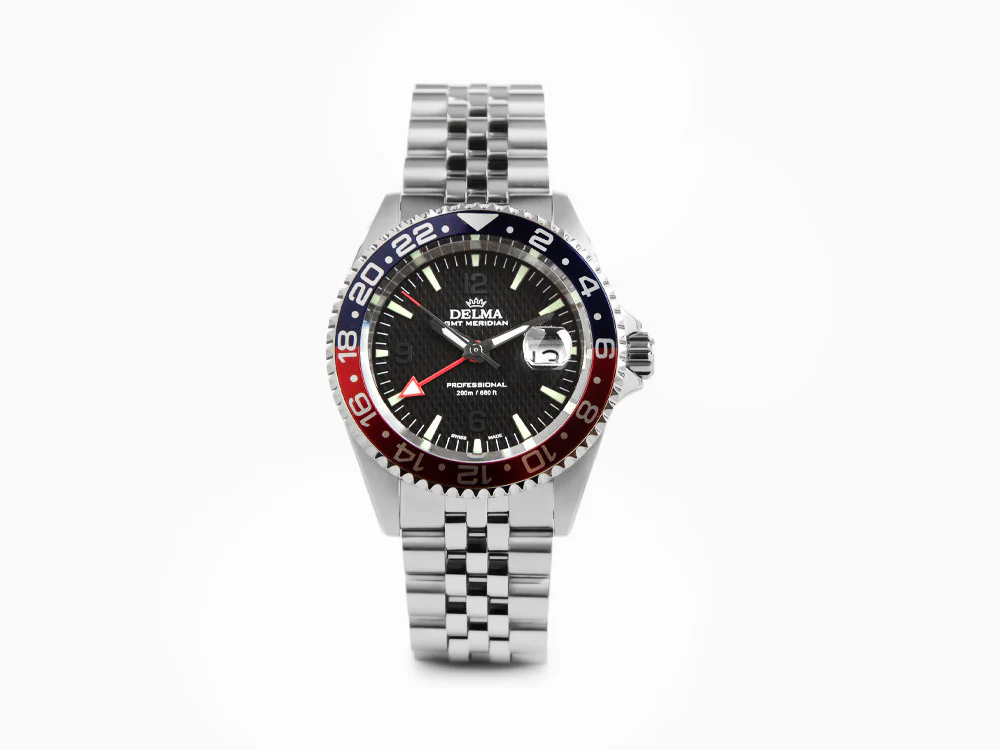 Delma Diver Quartz Watch, Black, 43 mm, 20 atm, 41702.648.6P034 - Image 2
