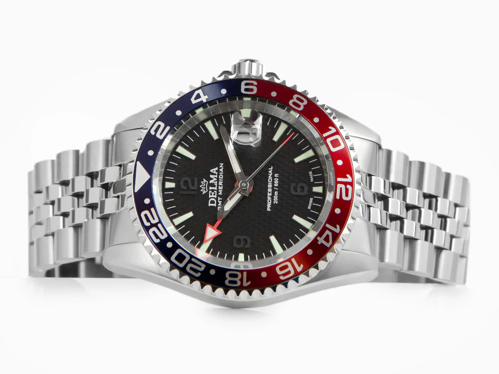 Delma Diver Quartz Watch, Black, 43 mm, 20 atm, 41702.648.6P034 - Image 7