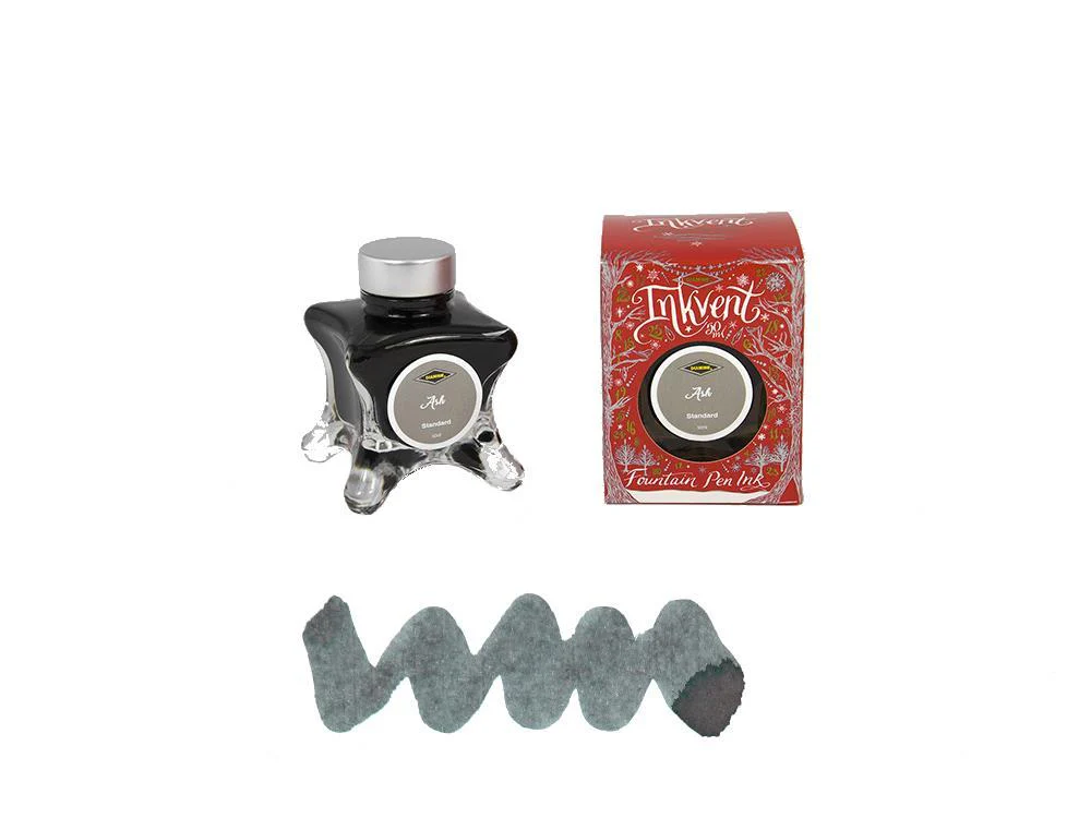Diamine Ash Ink Vent Red Ink Bottle, 50ml, Grey, Glass - Image 2