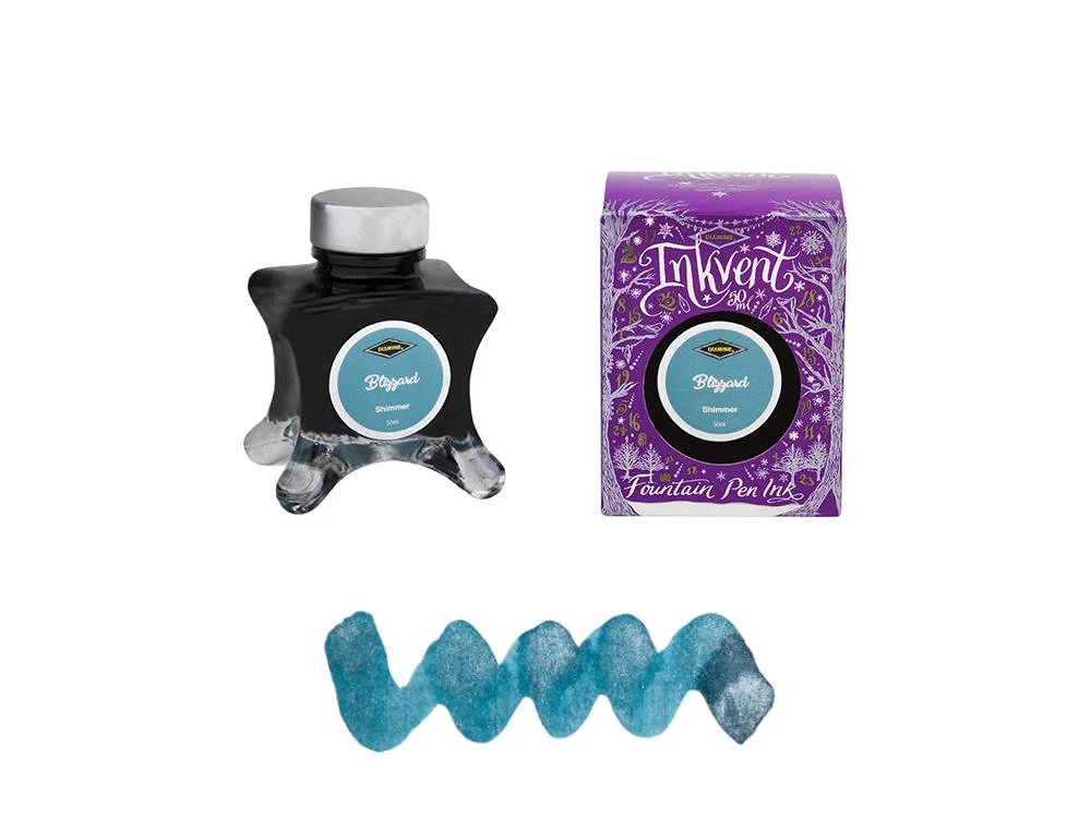 Diamine Blizzard Ink Vent Purple Ink Bottle, 50ml, Shimmer, Blue - Image 2