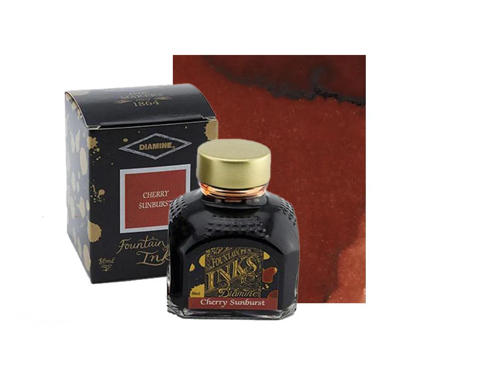 Diamine Cherry Burst Ink Bottle, 80ml., Crystal - Image 2