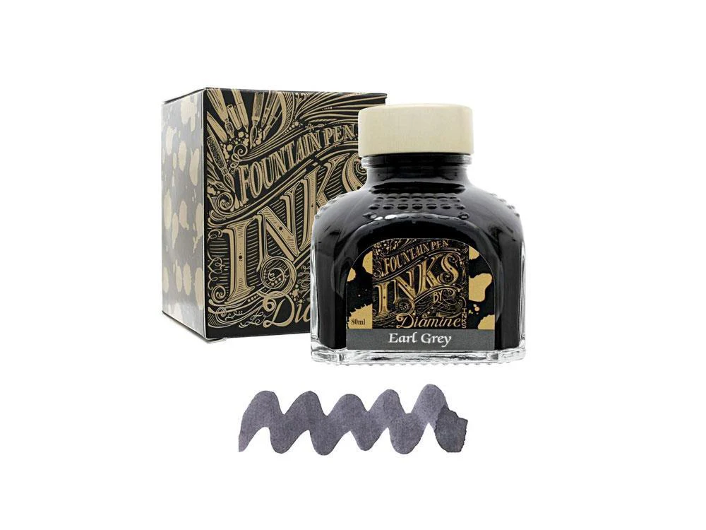 Diamine Earl Grey Ink Bottle, 80ml., Crystal - Image 2