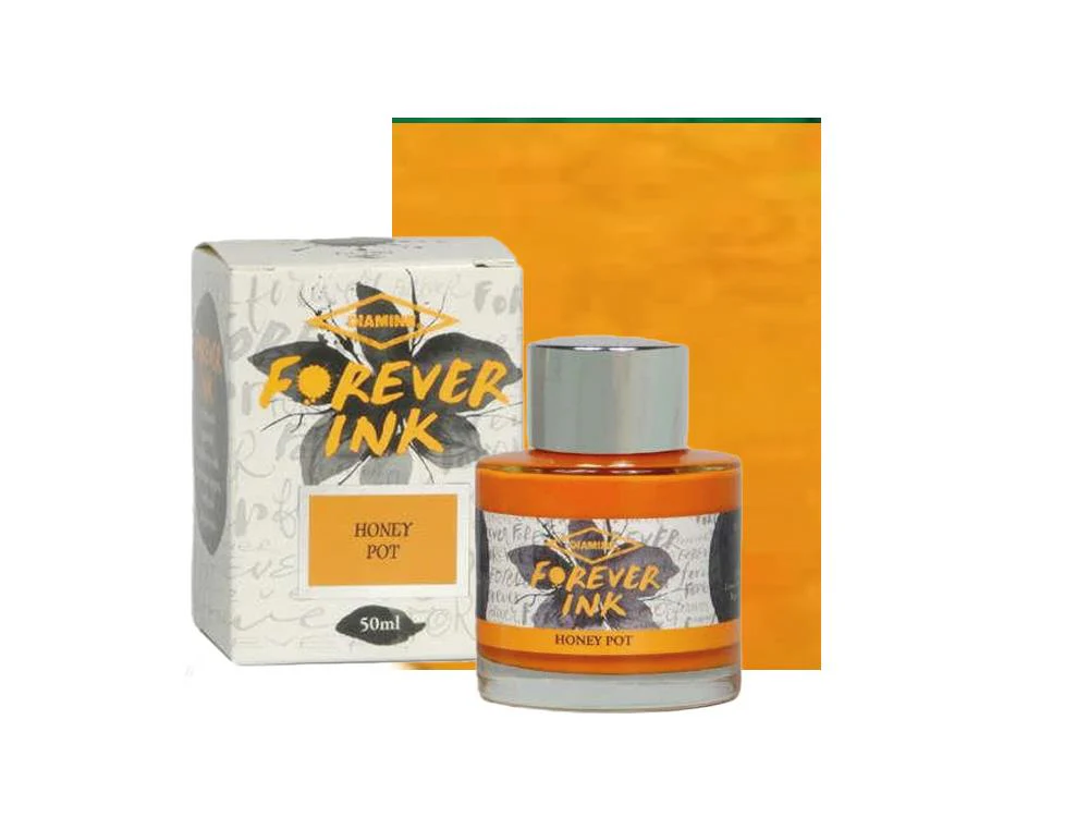 Diamine Forever Ink Collection -Permanent Pigment Honey Pot  Ink Bottle, Orange - Image 2