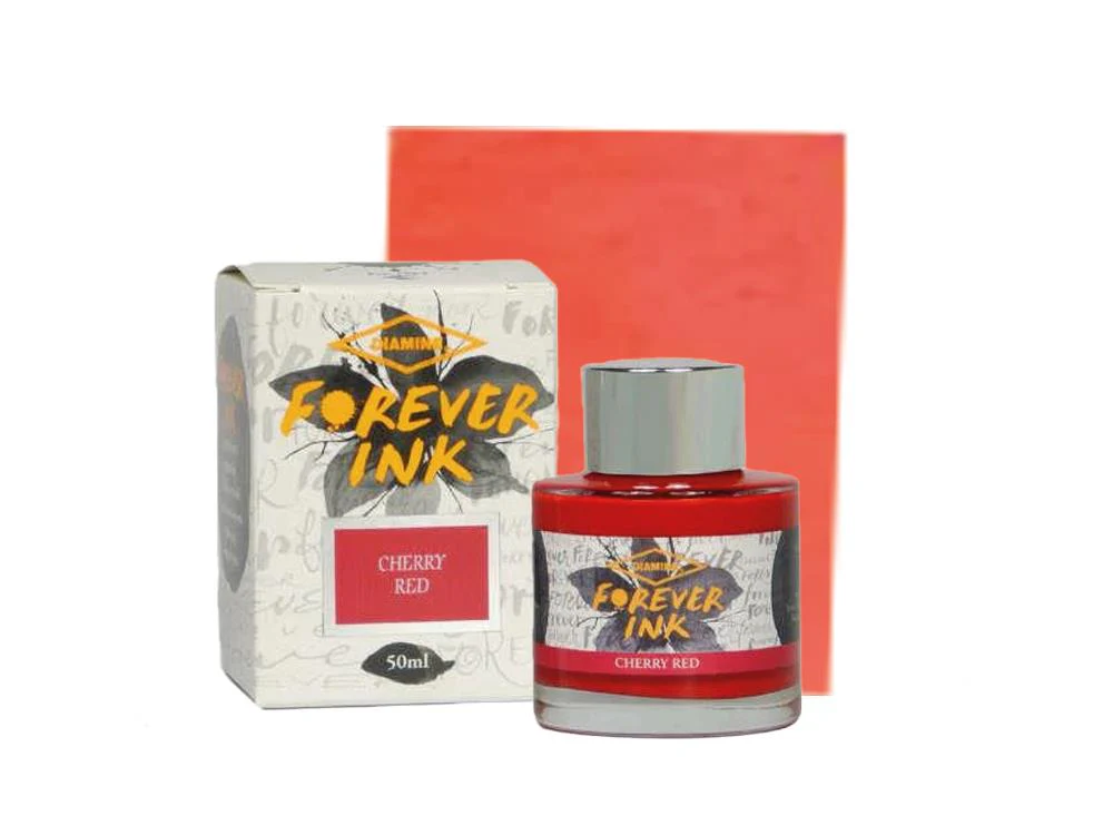 Diamine Forever Ink Collection -Permanent Pigment Ink Bottle, Cherry Red, 50ml - Image 2