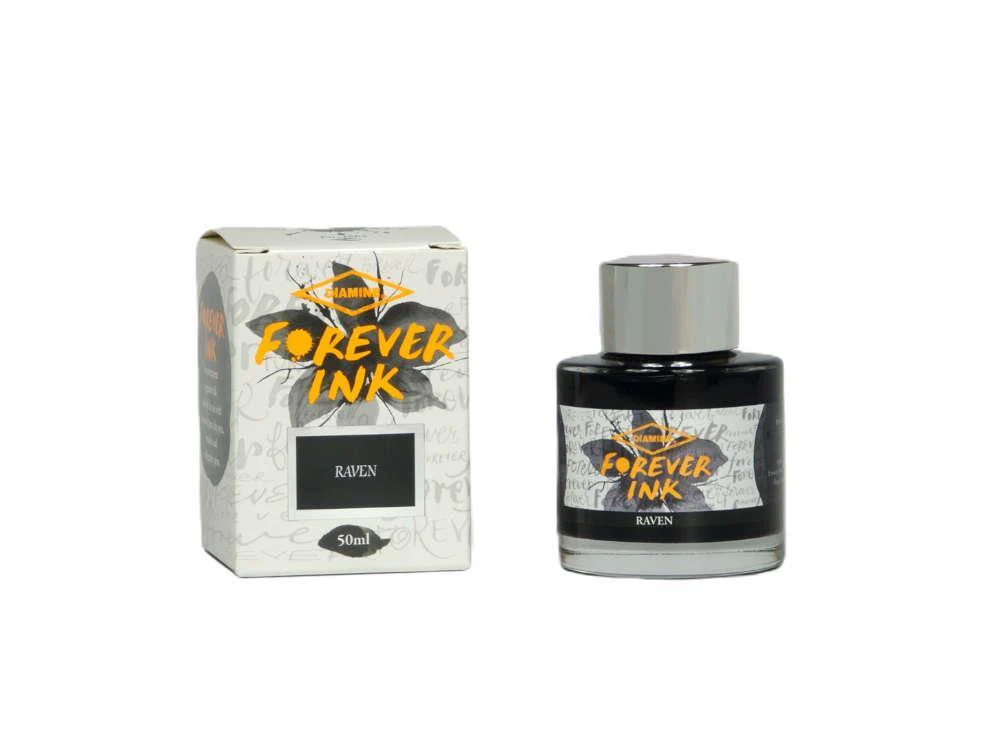 Diamine Forever Ink Collection -Permanent Pigment Ink Bottle Raven, Black, 50ml - Image 3