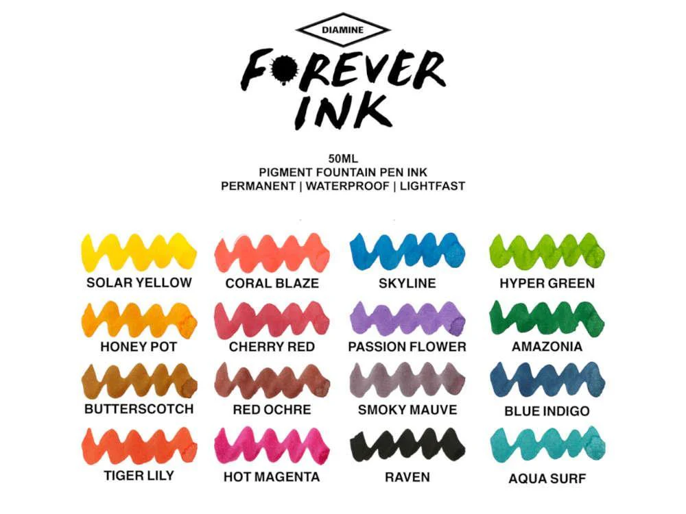 Diamine Forever Ink Collection -Permanent Pigment Ink Bottle Red Ochr - Image 5