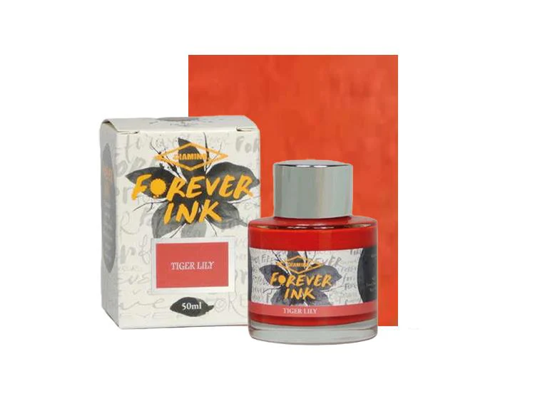Diamine Forever Ink Collection -Permanent Pigment Ink Bottle Tiger Lily, 50ml - Image 2