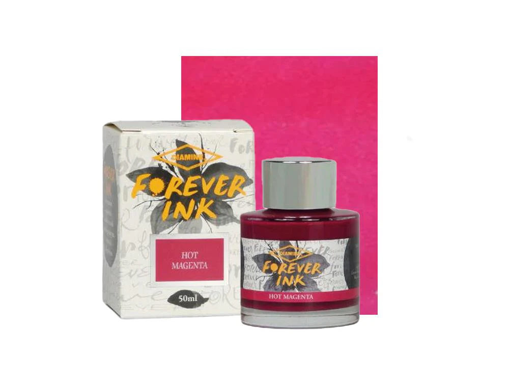 Diamine Forever Ink Collection -Permanent Pigment Ink Hot Magenta, Pink, 50ml - Image 2