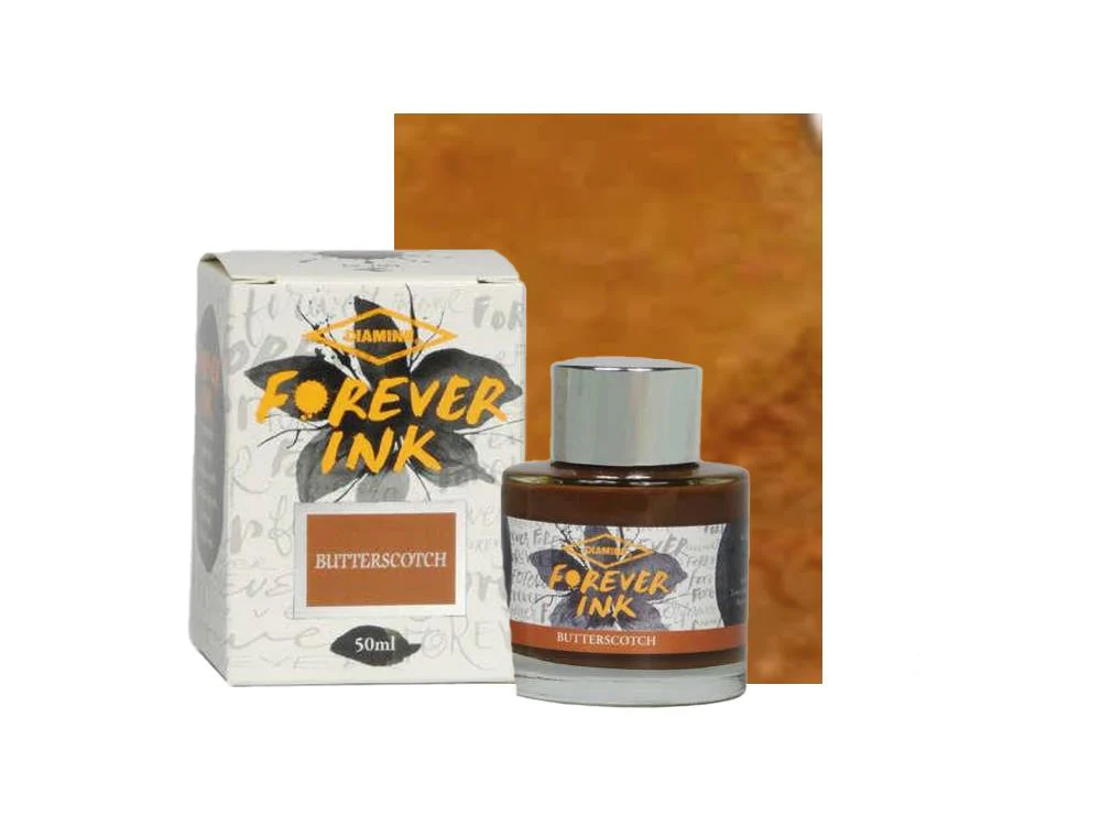 Diamine Forever Ink - Permanent Pigment Butterscotch Ink Bottle, Brown - Image 2