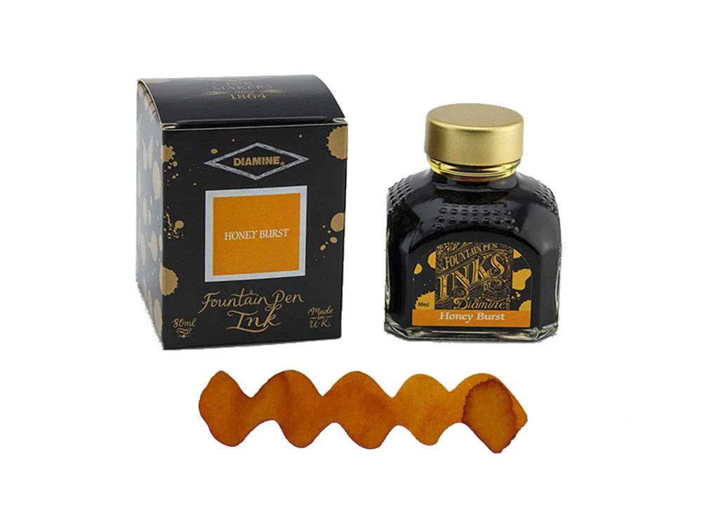 Diamine Honey Burst Ink Bottle, 80ml., Crystal - Image 2