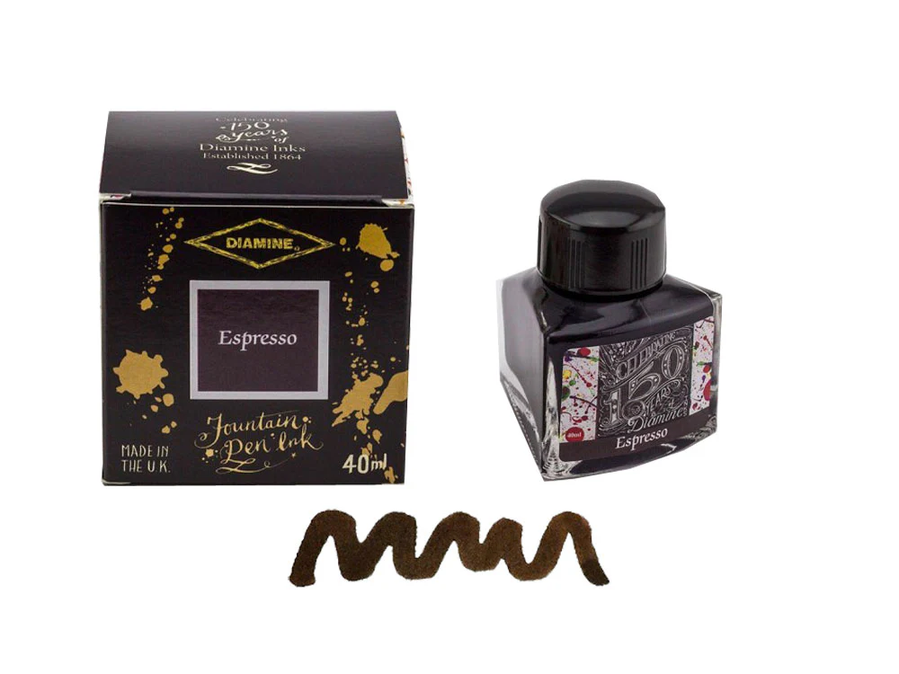 Diamine Ink Bottle, 40ml., Espresso, Crystal - Image 2