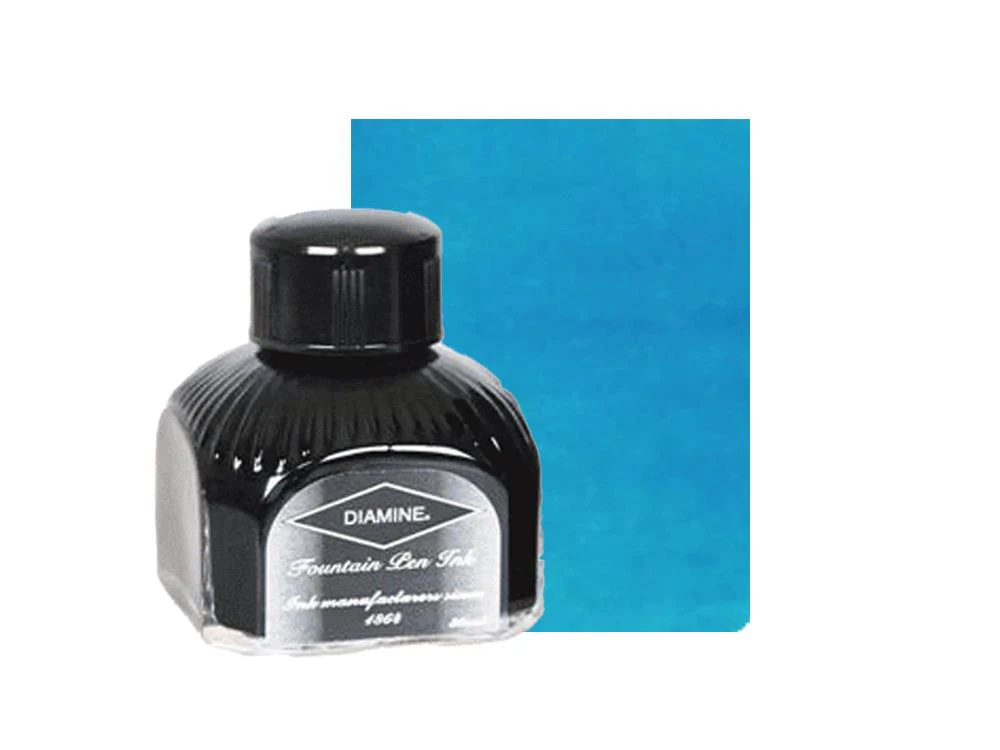 Diamine Ink Bottle Aqua Blue, 80ml., Italian crystal