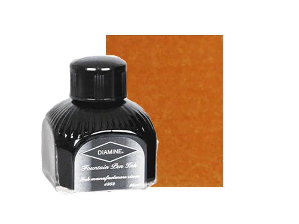 Diamine Ink Bottle Autumn Oak, 80ml, Orange, Italyan crystal bottle - Image 2