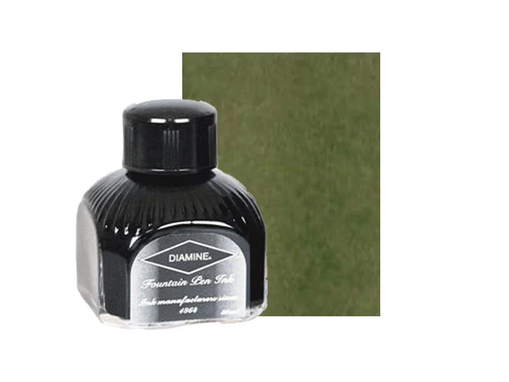 Diamine Ink Bottle Classic Green, 80ml, Italyan crystal bottle - Image 2