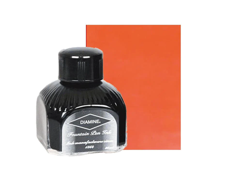 Diamine Ink Bottle Coral, 80ml, Italyan crystal bottle