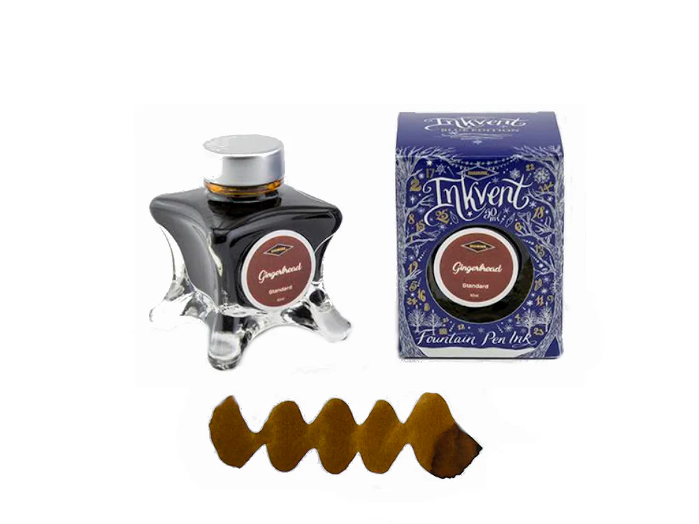 Diamine Ink Bottle Gingerbread, Ink Vent Blue, 50ml, Golden Brown - Image 2